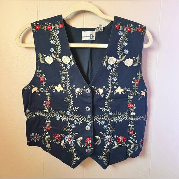 Vintage Floral Embroidered Vest - Picture 2 of 3